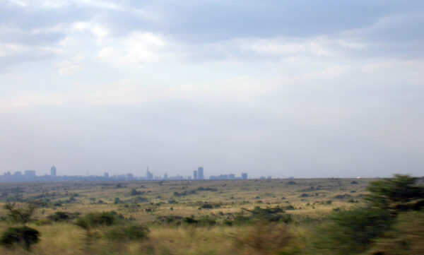 Skyline di Nairobi visto dal Nairobi National Park
