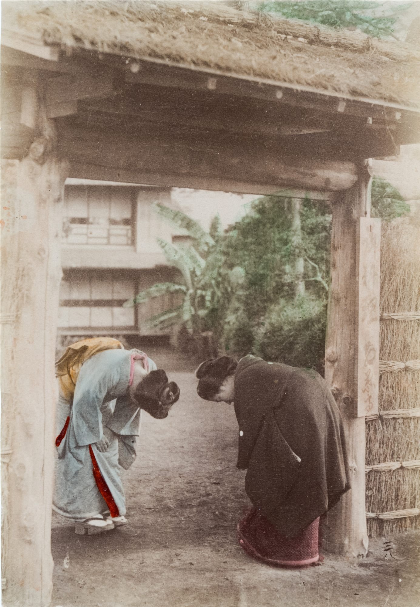 Inchino tradizionale giapponese (ojigi), circa 1880