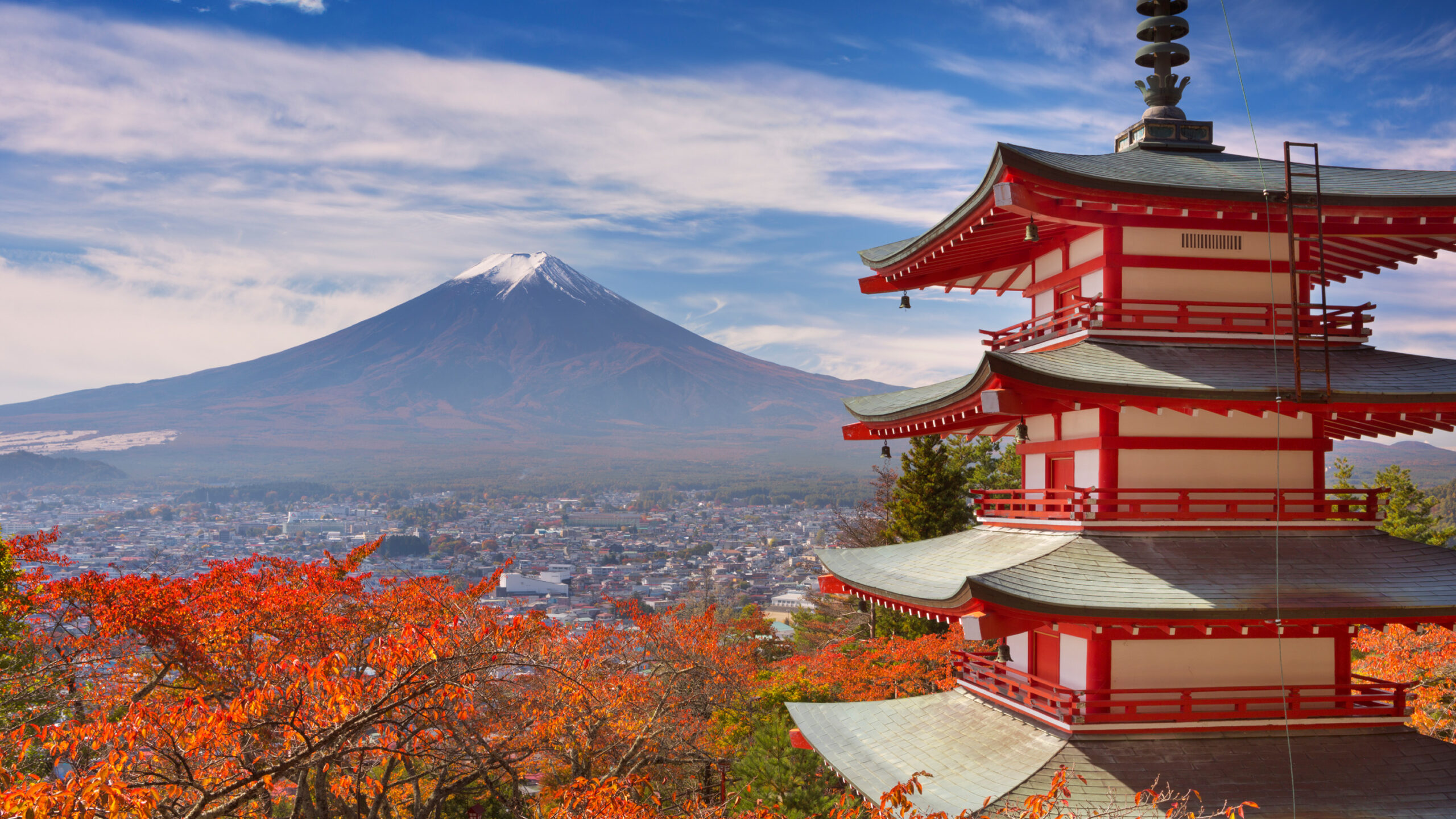 Monte Fuji visto dalla pagoda Chureito, Giappone