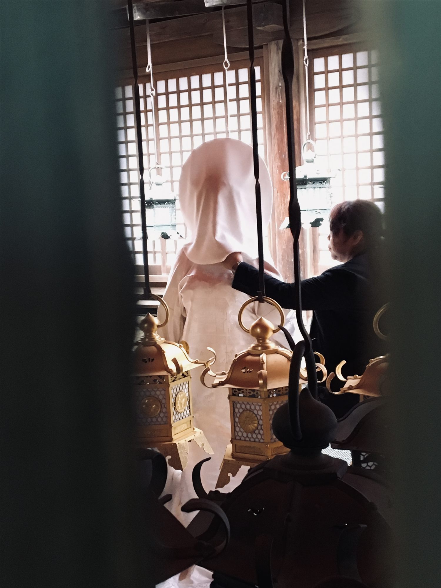 Sposa in un matrimonio tradizionale giapponese a Nara